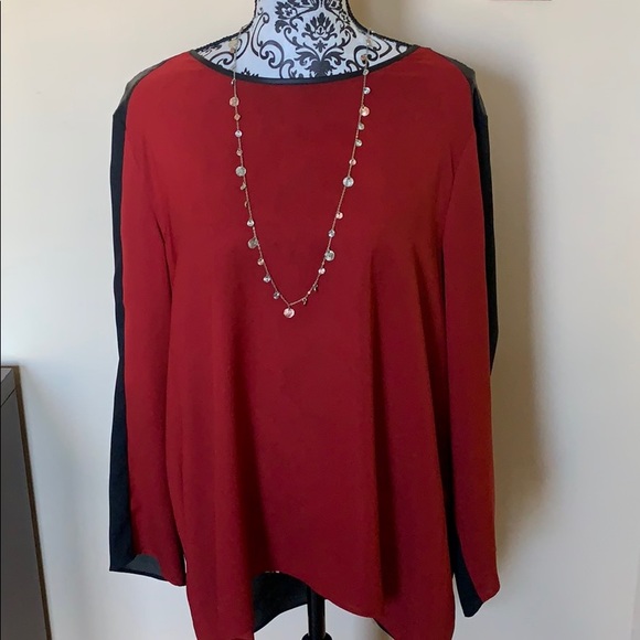 Kenneth Cole Tops - Kenneth Cole Red/Black blouse